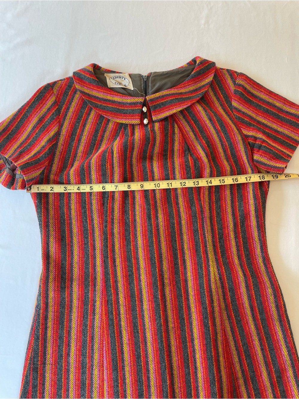 Women’s 1970s Striped Babydoll Dress - Picture 8 of 10
